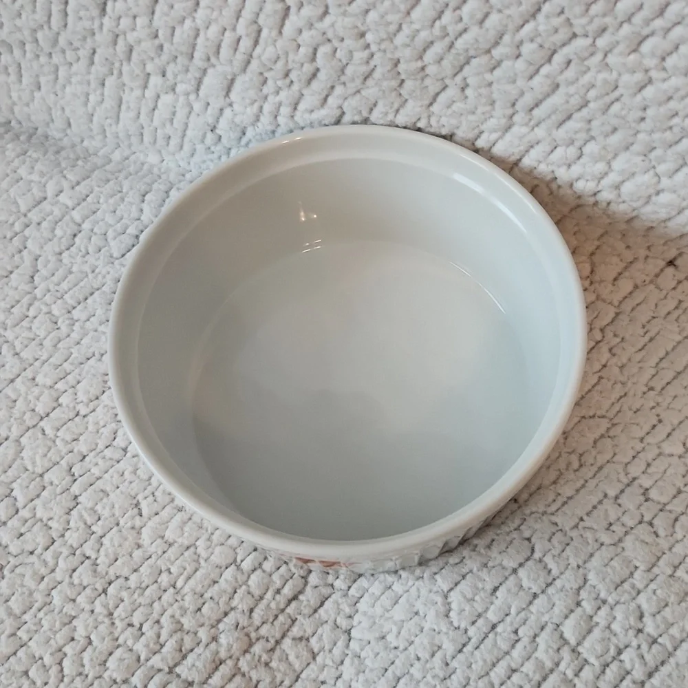 Vintage 80's Heartside Bake N Serve 1.5 qt. Souffle Porcelain floral baking dish
